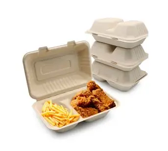850 ml de cozinha biodegradável empilhável para micro-ondas, para salada de restaurante de fibra de planta segura para ir