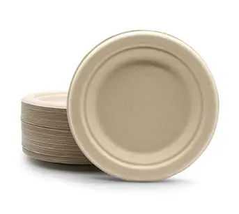 6 polegadas Eco-friendly Congelador Microwavable Congelador de Fibra Segura Polpa Takeaway Placa Descartável para Restaurante