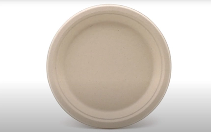 Placa redonda descartável à base de plantas biodegradável sustentável