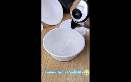 Teste de selo da tigela compostável