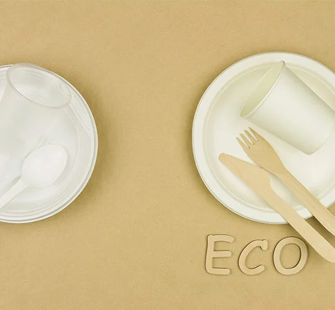 Utensílios de mesa compostáveis para o consumidor